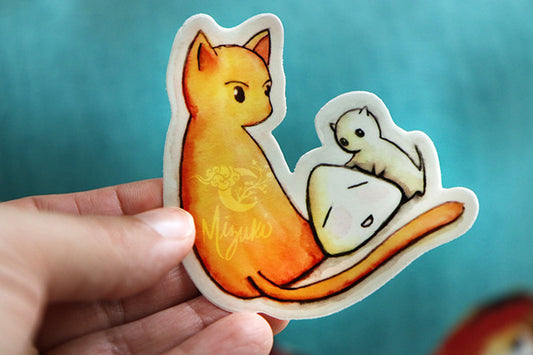 Cat, Rat, Rice Cake Sticker