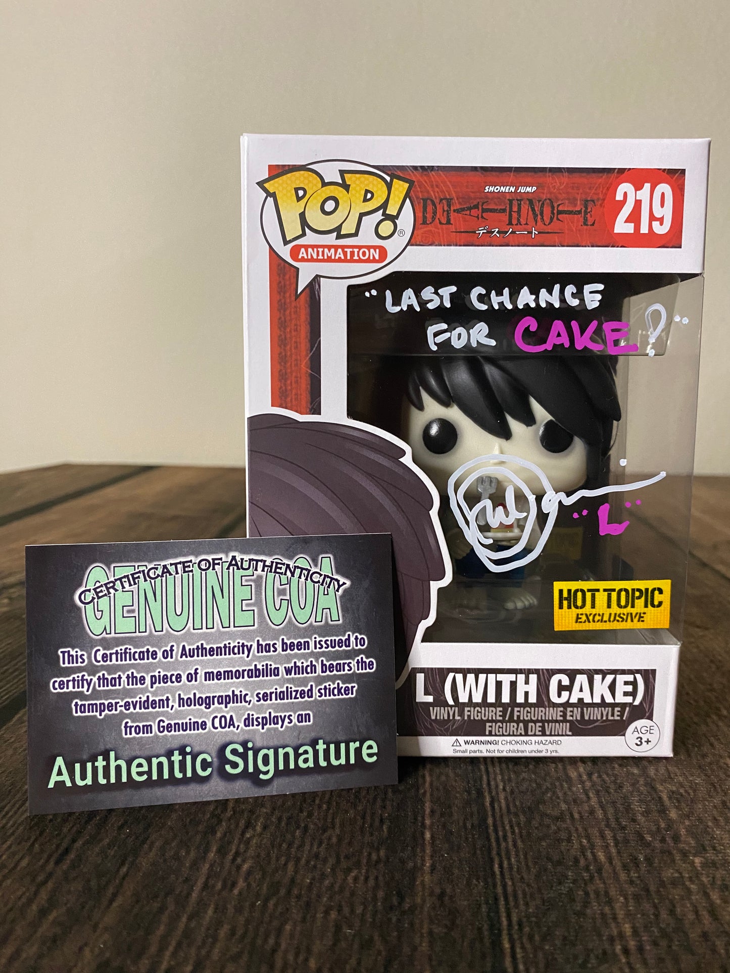 L (with Cake) Funko Pop: Hot Topic Exclusive